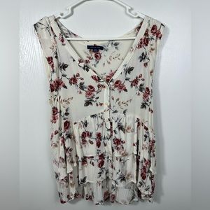 American Eagle Women’s Flowy Rose Blouse Size M